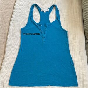 Wildfox Blue Fitted Sleeveless Tank Top